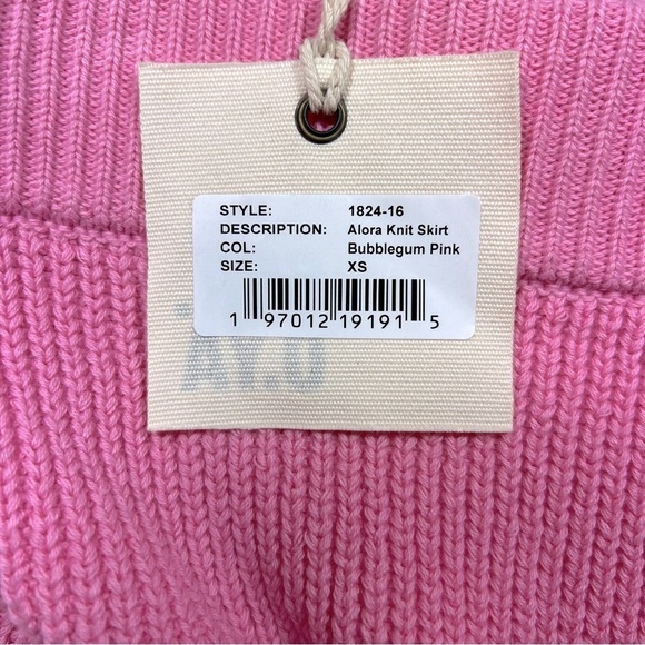 SER.O.YA x Retrofete Shredded Punk Grunge Knit Mini Skirt Bubble Gum Pink | XS - Picture 9 of 10